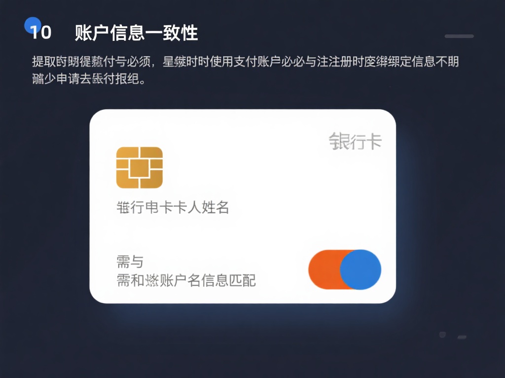 账户信息一致性：提取时使用的支付账户必须与注册时绑
