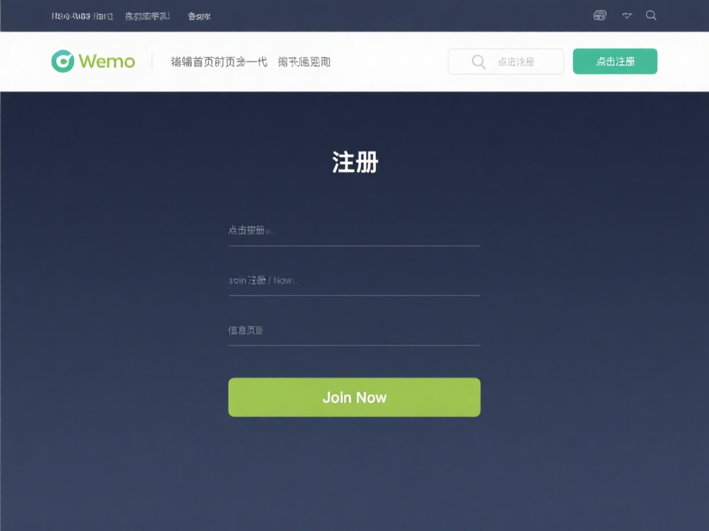 点击注册按钮
进入首页后，通常会在显眼位置看到“